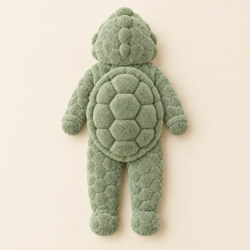 Dos de la combinaison tortue avec sa carapace rembourrée